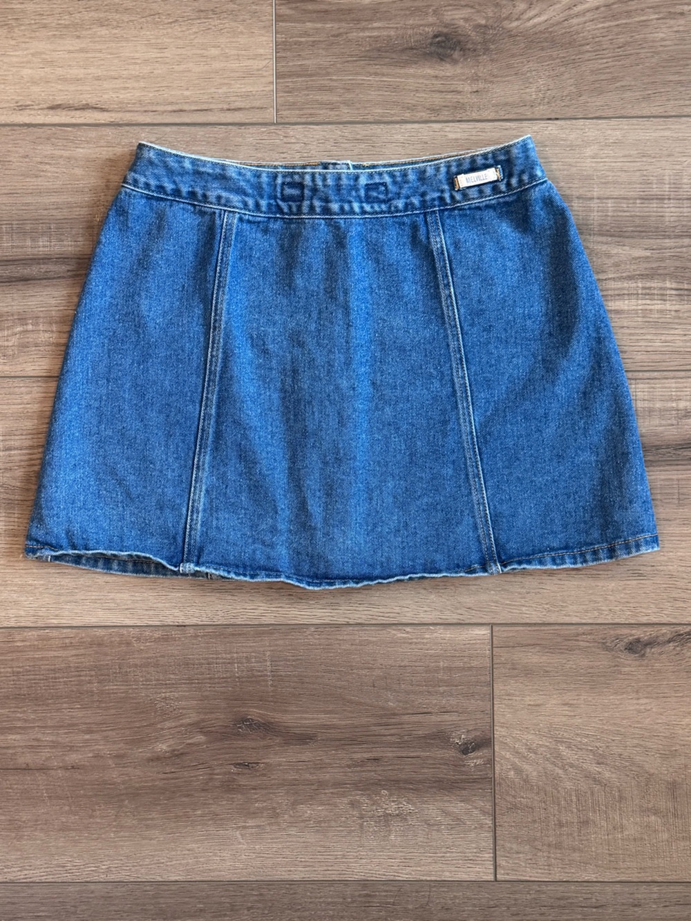 Madewell Blue Button-Front Denim Mini Skirt - Picture 3 of 8